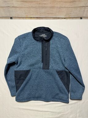 Reel Life Gear Men's L Fleece 1/4 Zip Pullover Blue Outdoor Hunting